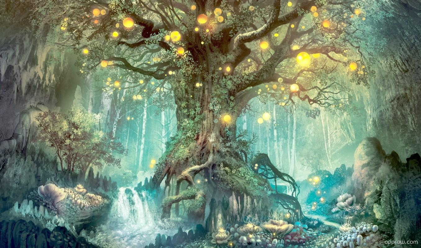 Magical Tree Within A Fantasy World Wallpaper Download