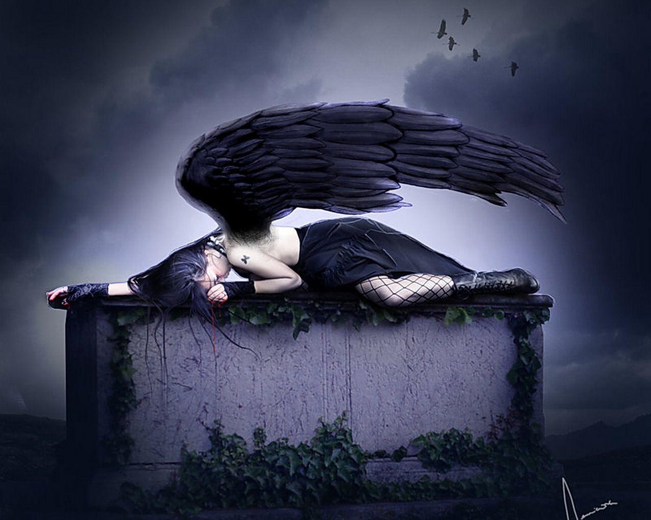 Sleeping dark angel. Dark angel wallpaper, Angel wallpaper, Dark