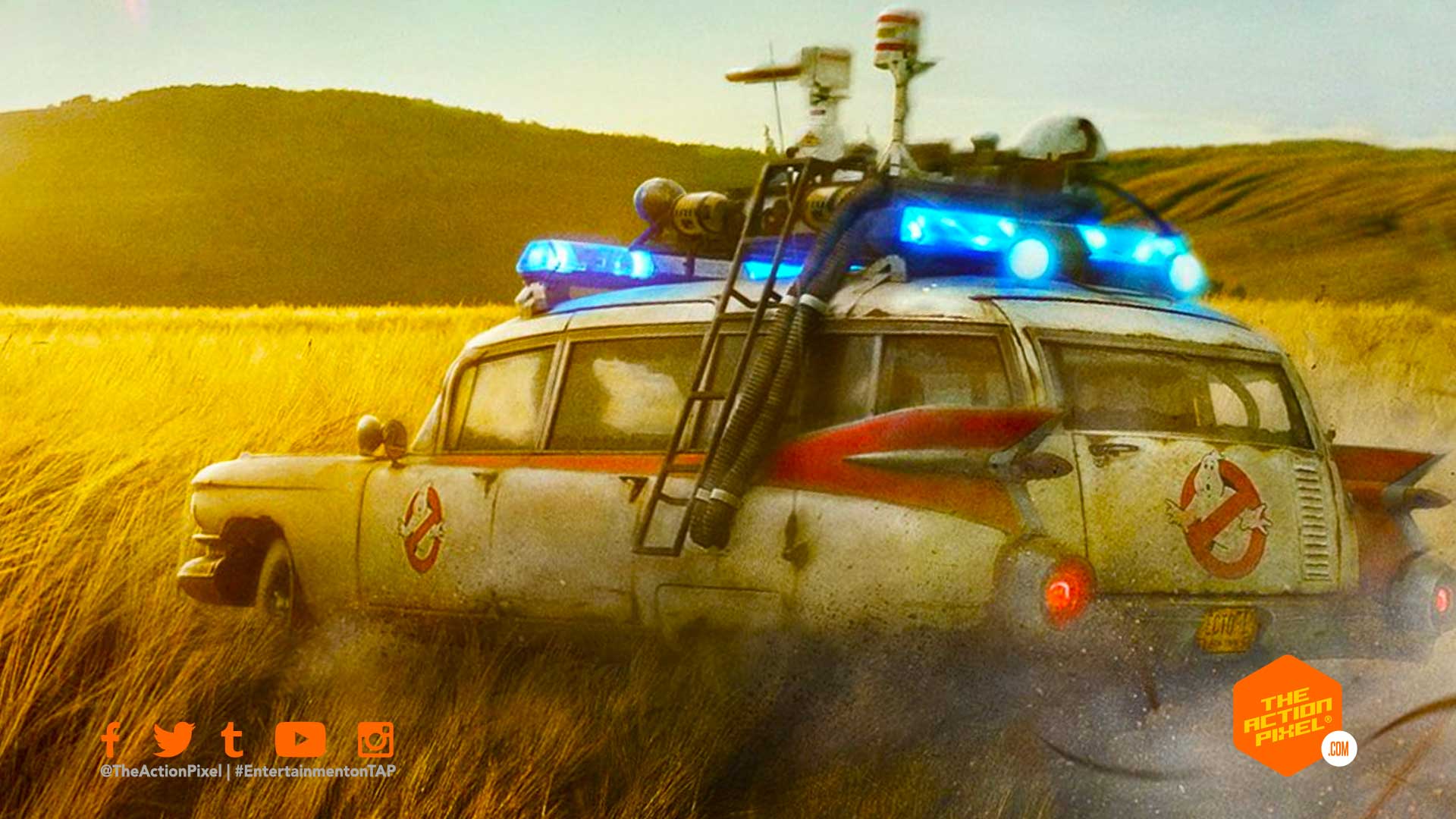 The Ecto 1 Hurtles Towards An Extinction Level Event In “Ghostbusters: Afterlife” Teaser Movie Poster