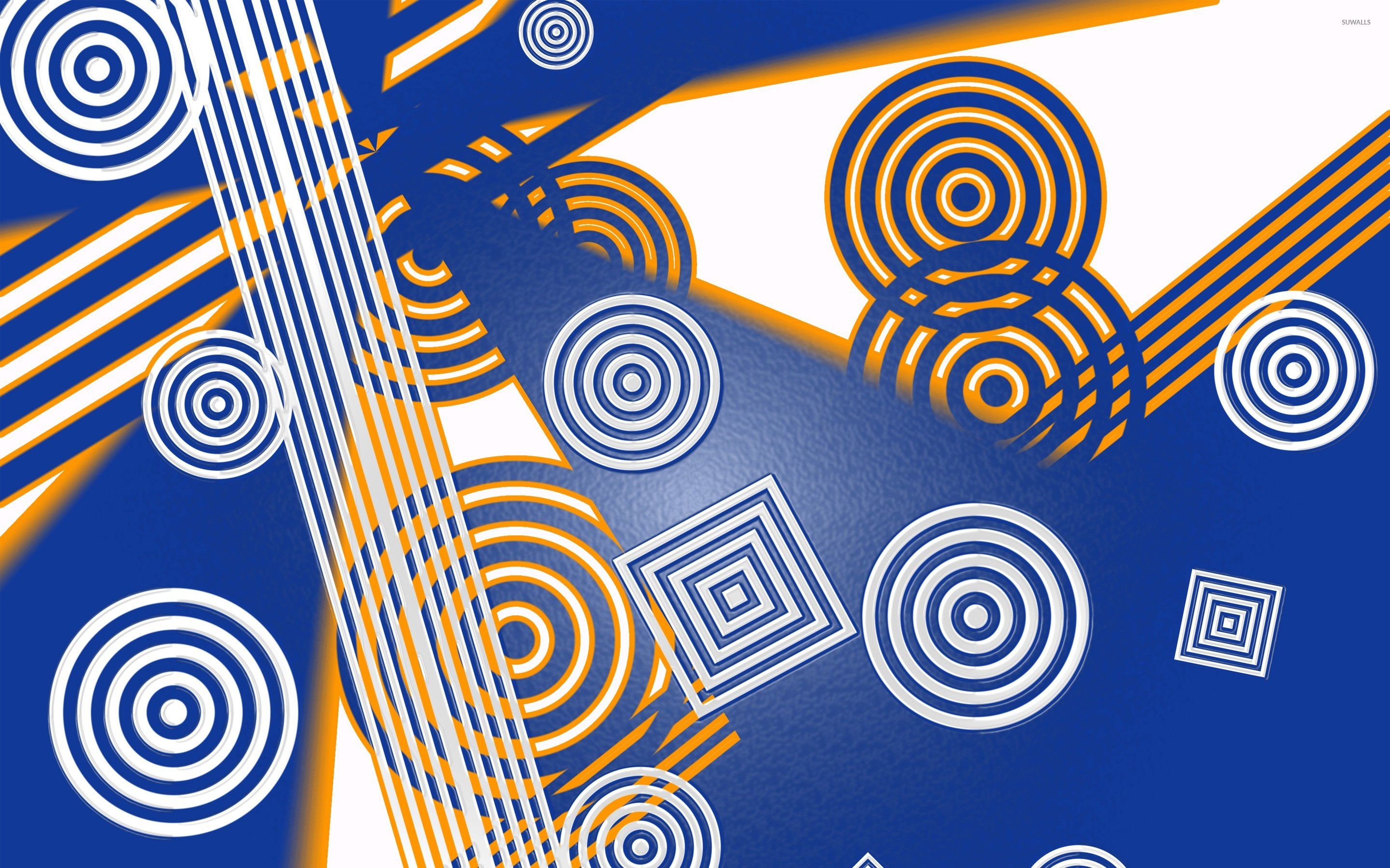 Concetric squares and circles wallpaper Art