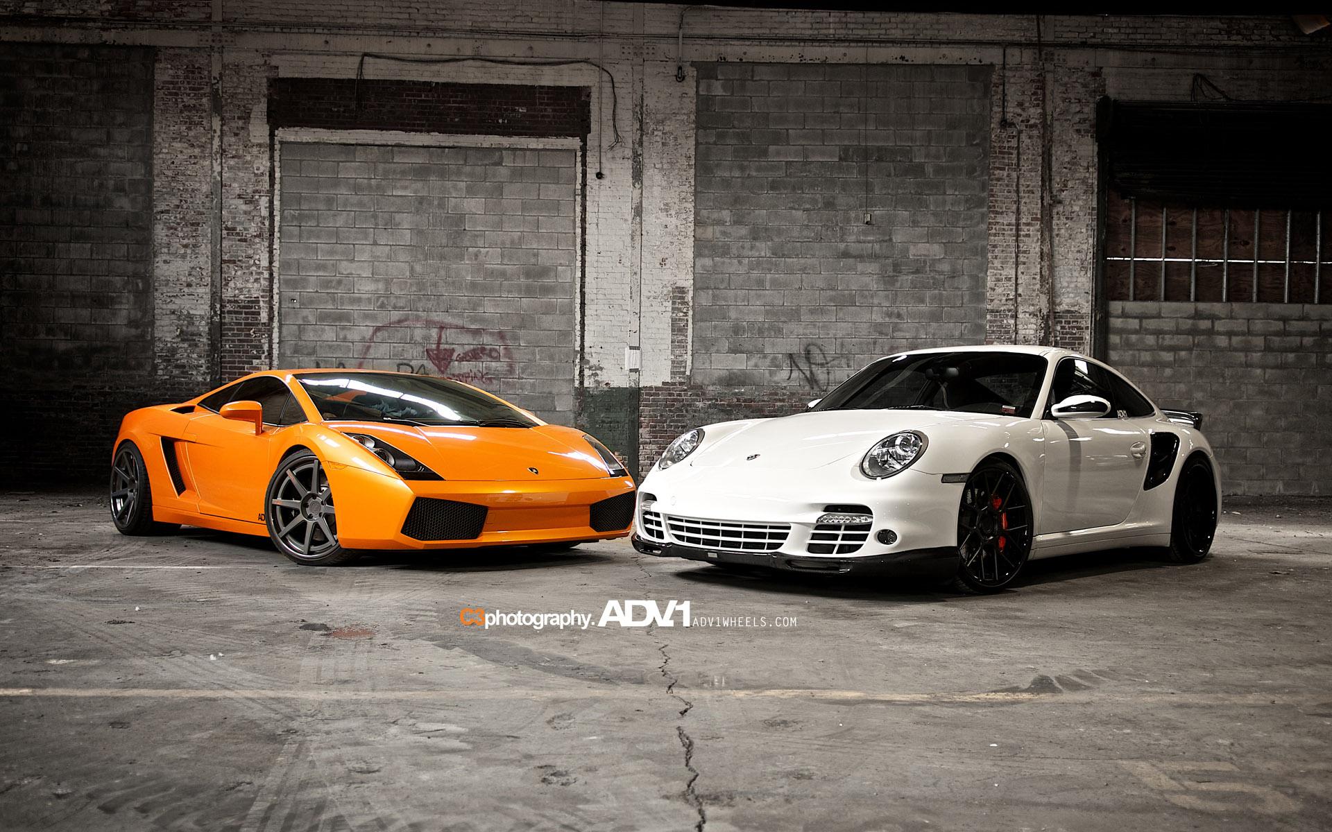 Lamborghini Gallardo and Porsche 997 TT Wallpaper. HD Car