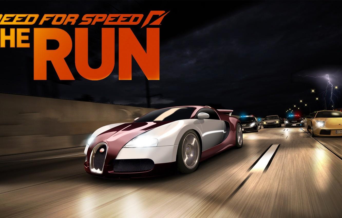 Wallpaper race, chase, art, Bugatti Veyron, cops, Need