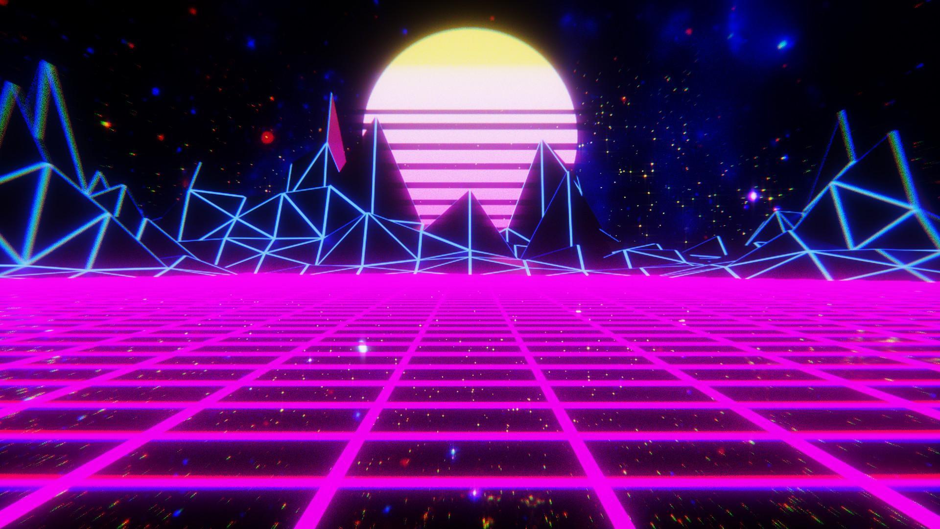 Stunning Synthwave Desktop Wallpaper image For Free