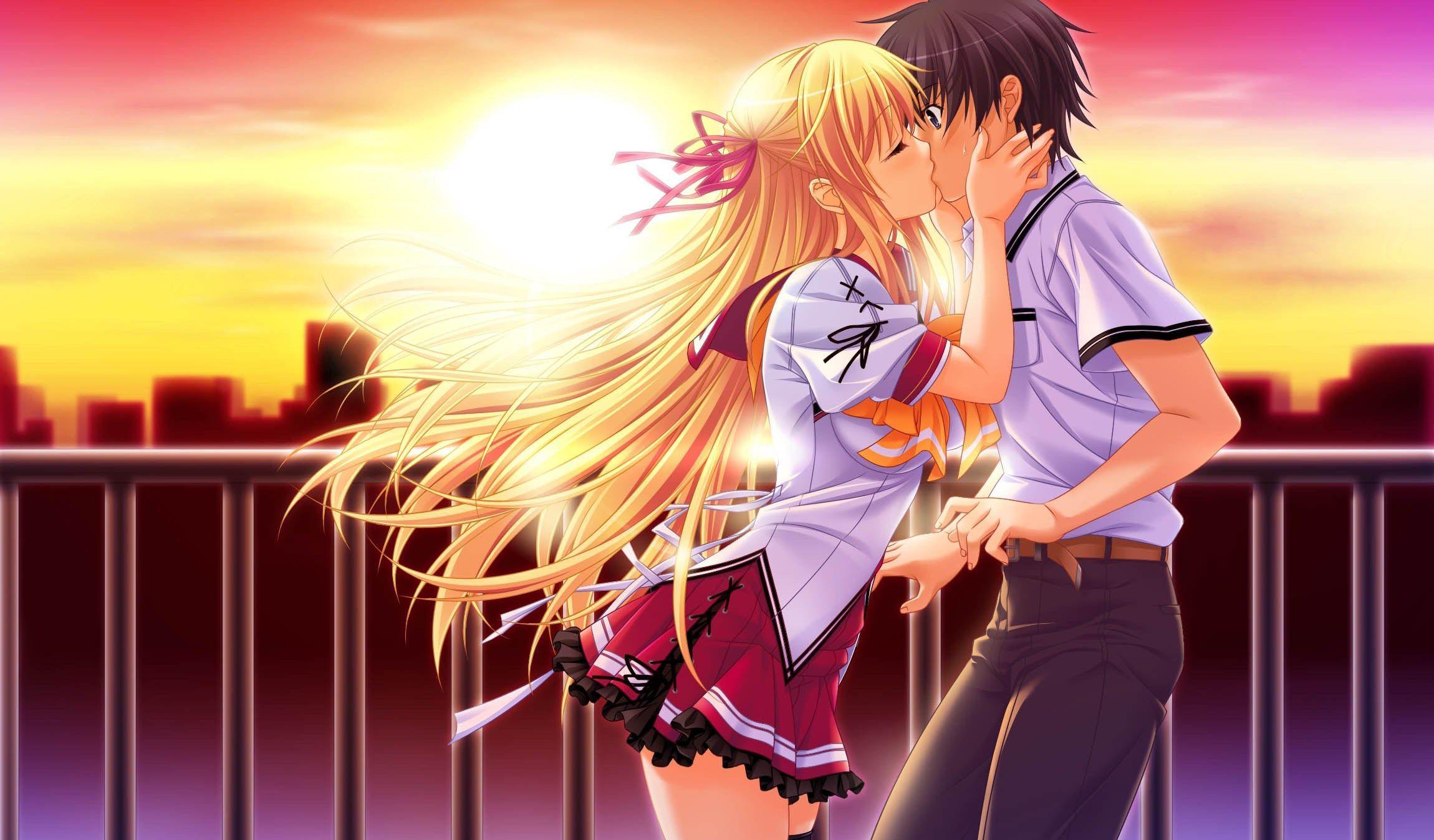 Anime Girl And Boy Kiss Valentines Day Wallpapers - Wallpaper Cave