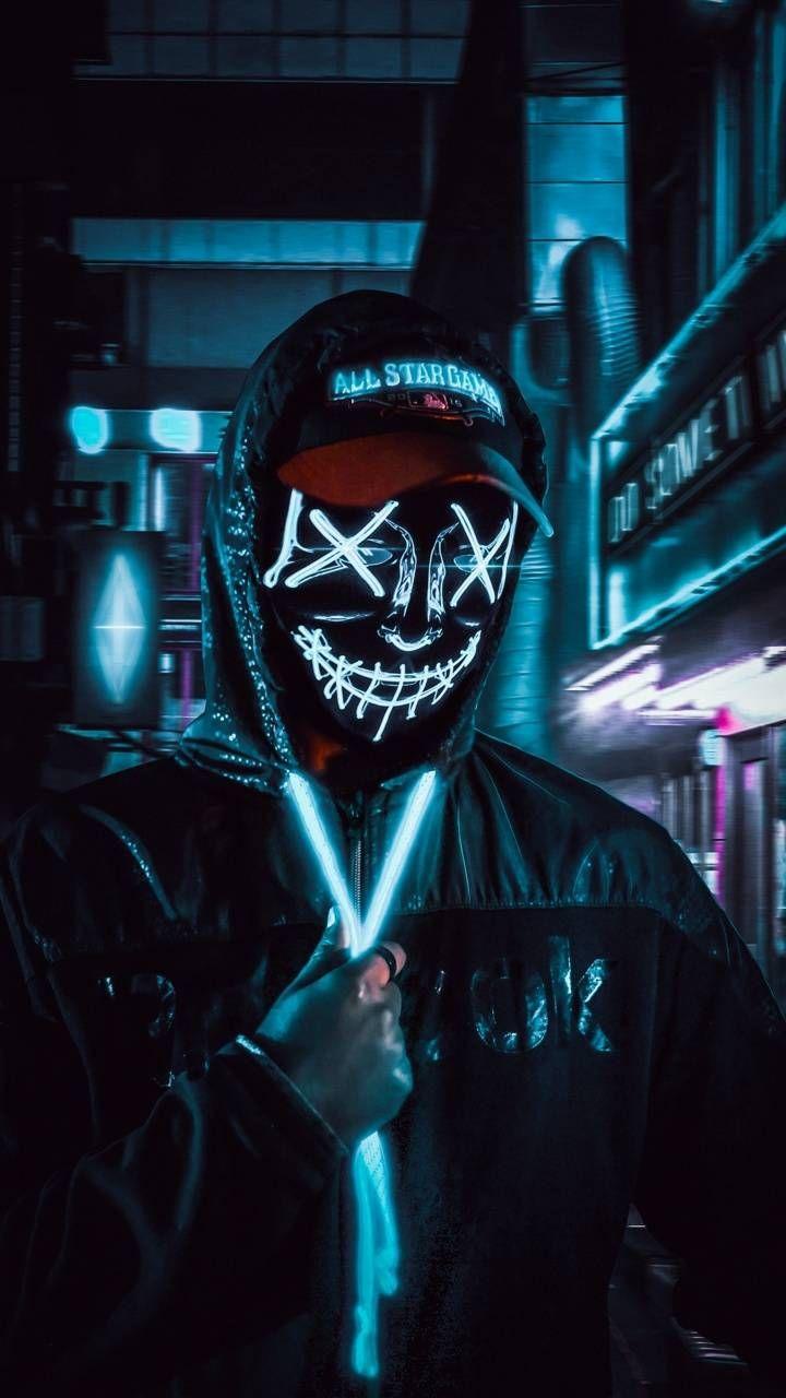 Neon Mask. Phone wallpaper image, Joker iphone wallpaper