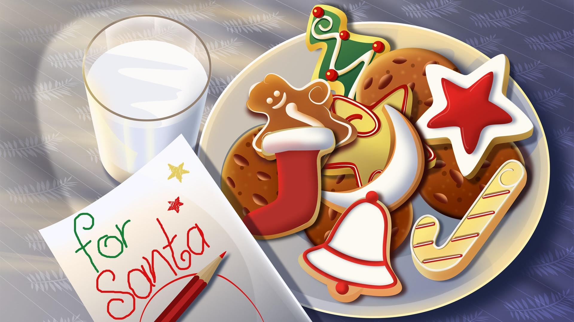 Cookie And Milk Santa Wallpapers - Wallpaper Cave
