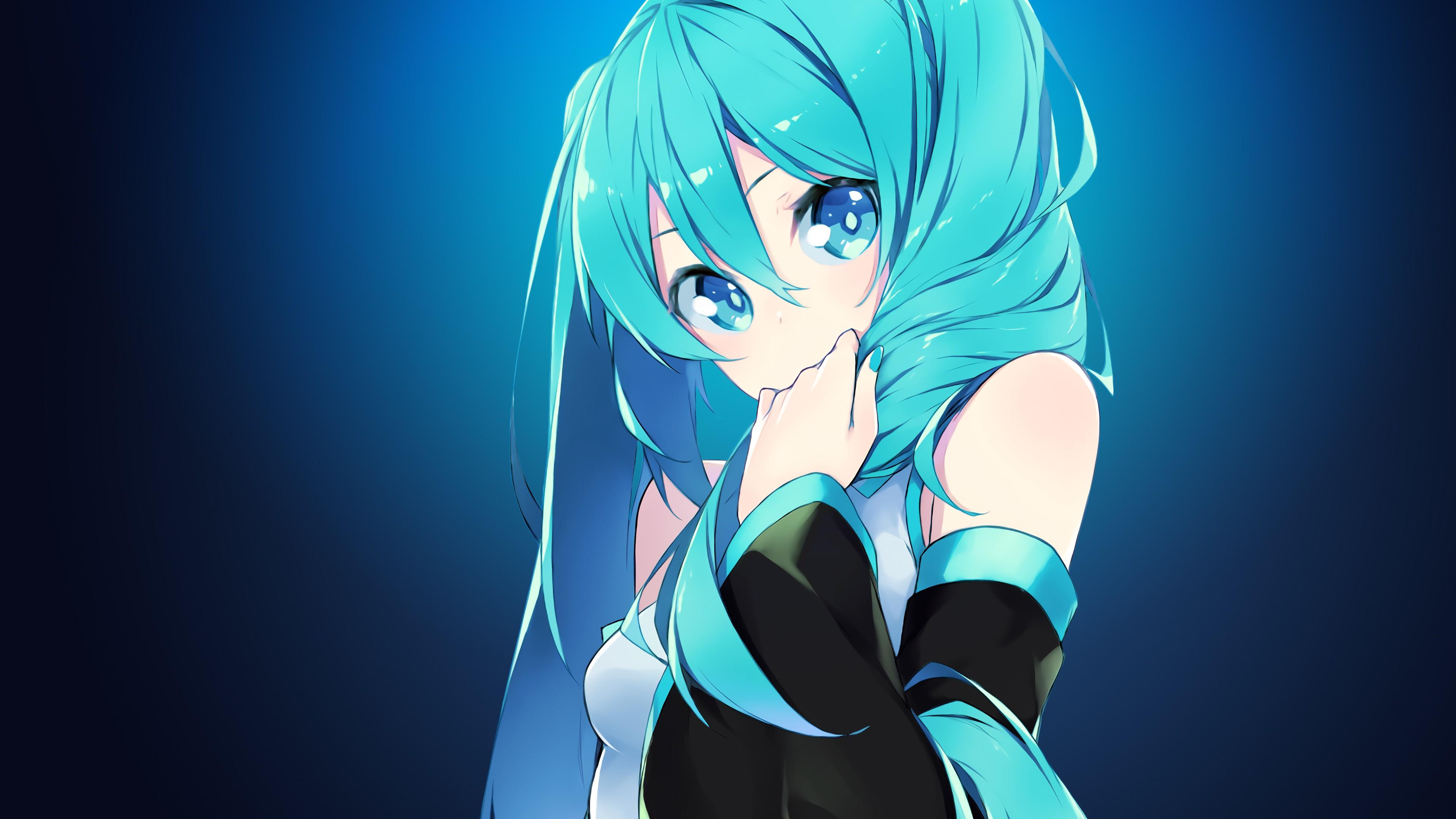 Blue Hair Anime Girl Wallpapers Wallpaper Cave 