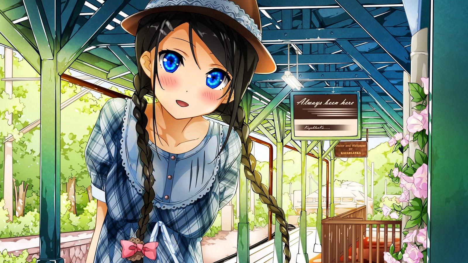 Cute Anime Girl With Big Blue Eyes Wallpaperx900