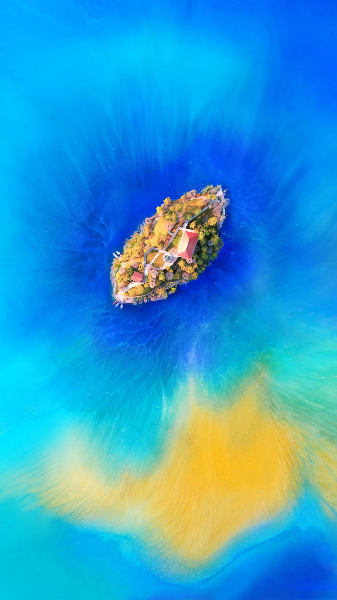 Wallpaper Huawei Mate 20, Android 8.0, island, OS