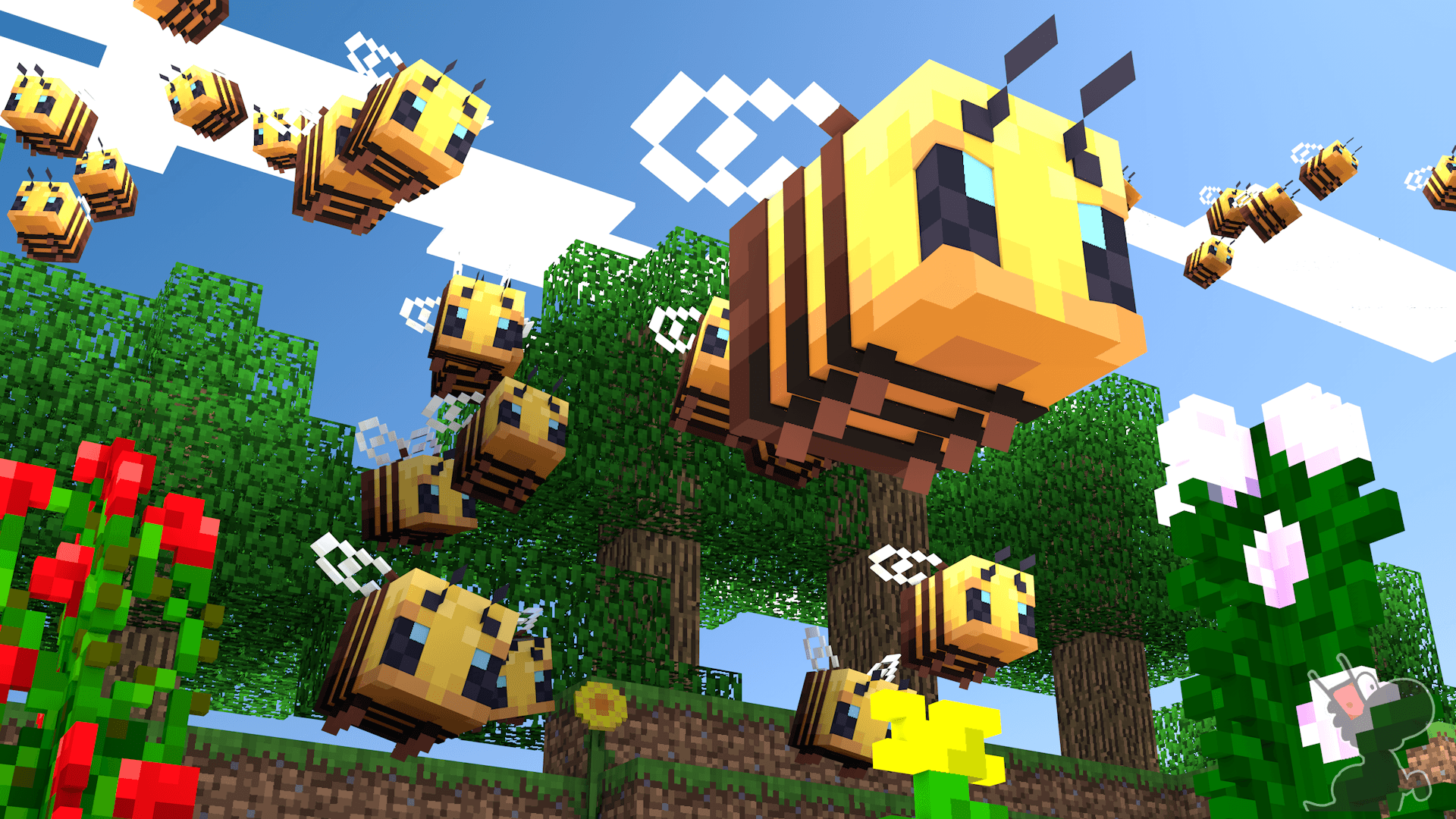 Since bees are now in Minecraft, I made a little render