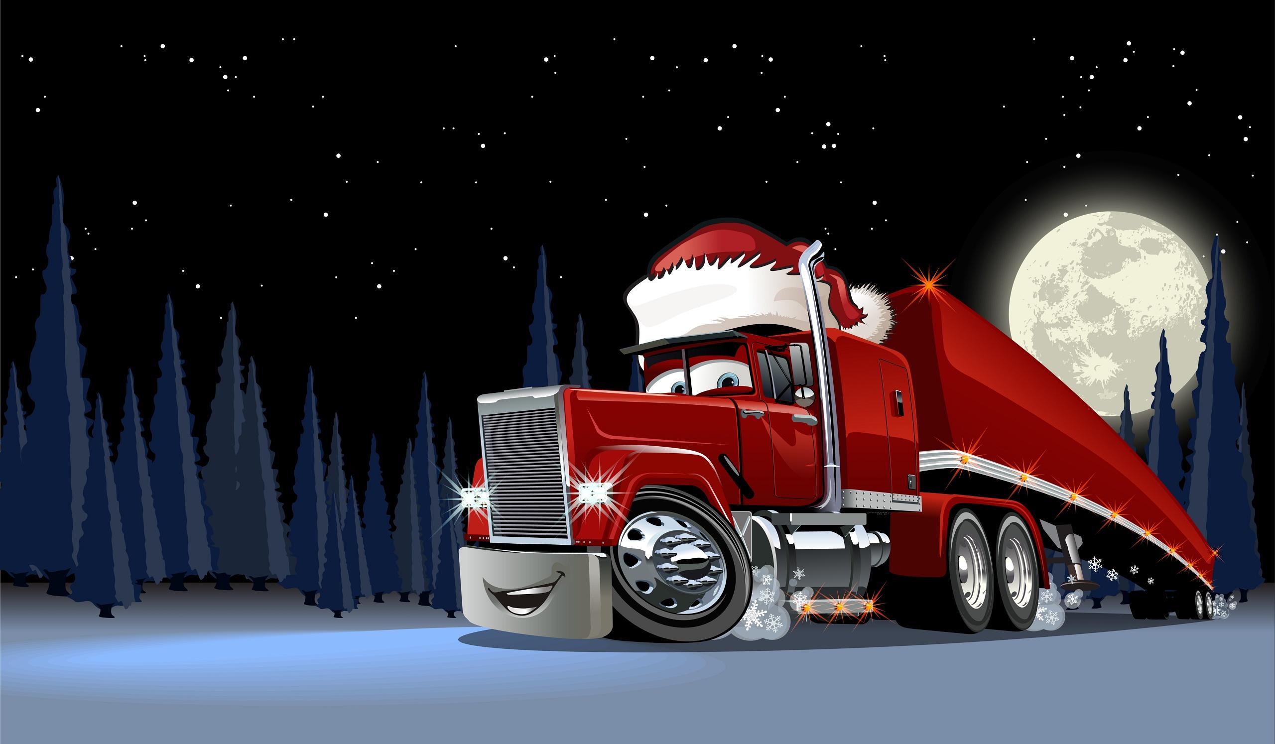 Christmas Delivery Truck HD Wallpaper. Background Image