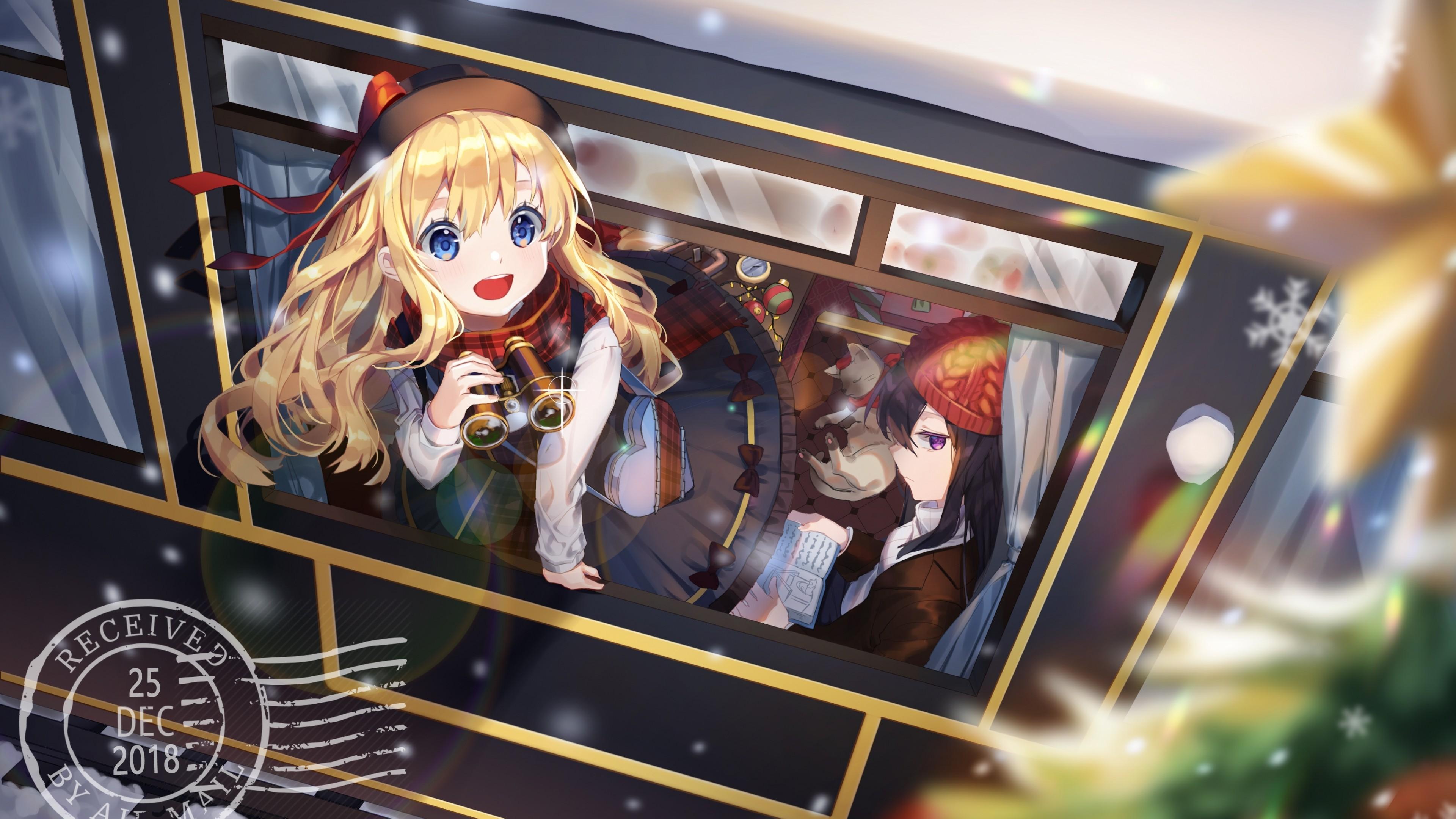 Download 3840x2160 Anime Girls, Christmas Blonde