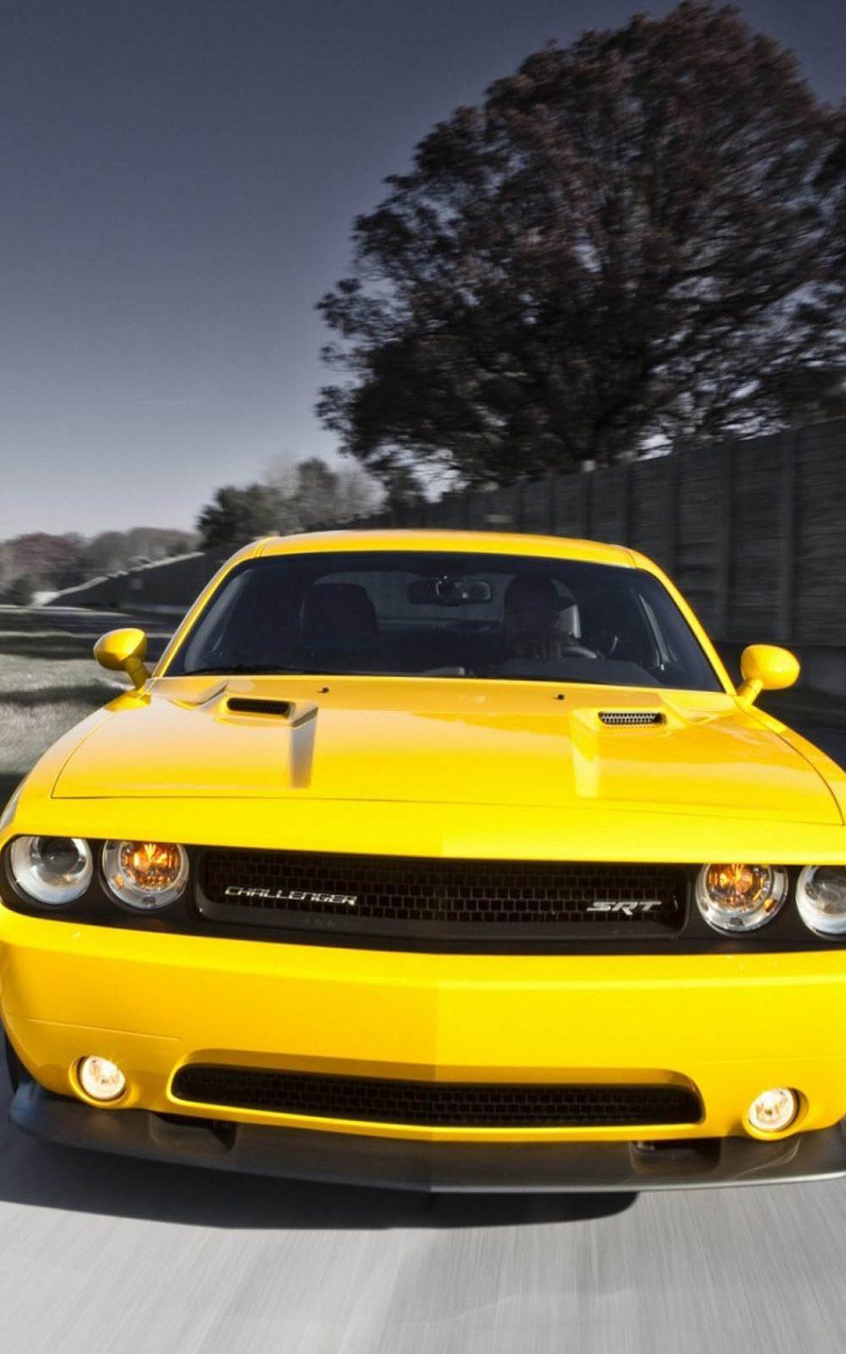 Yellow Dodge Challenger SRT 4K Ultra HD Mobile Wallpaper
