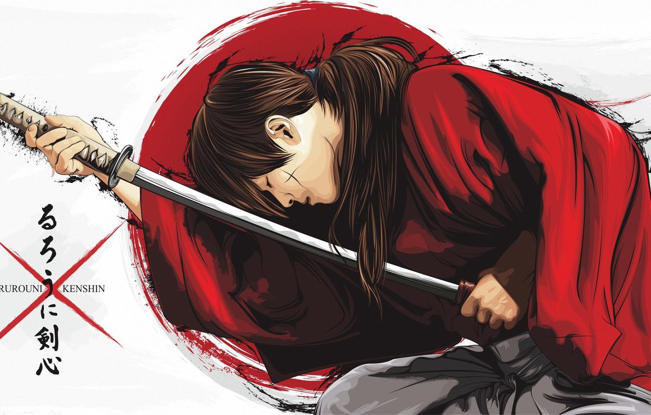 Wallpaper anime, art, samurai, guy, Rurouni Kenshin image