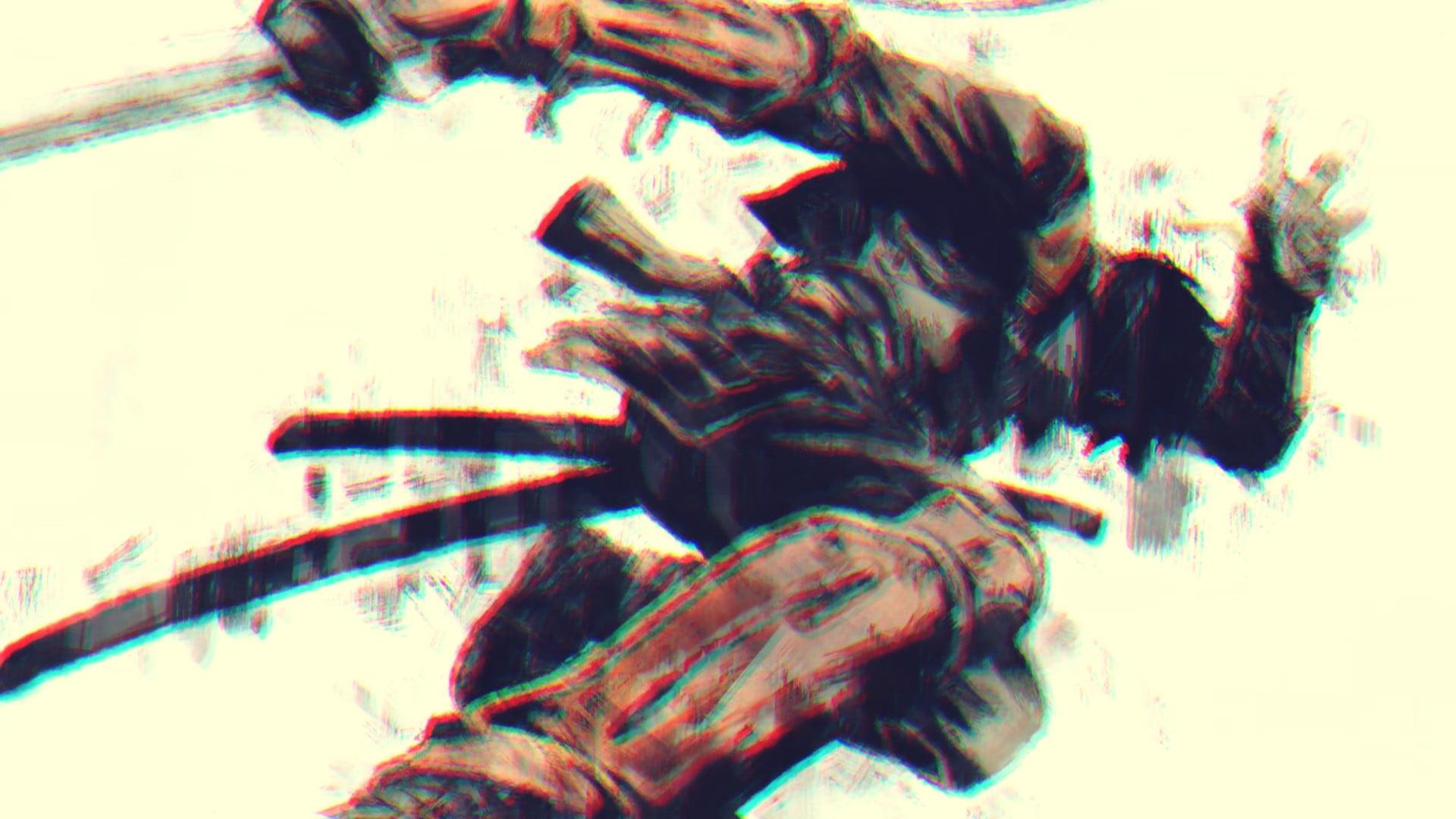 Person holding sword illustration, Drifters, Shimazu