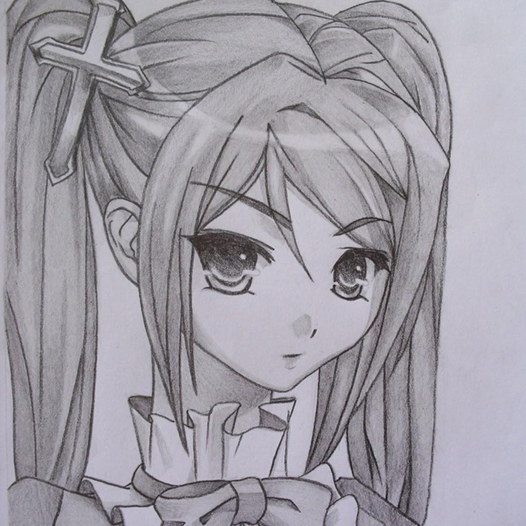 Cute Anime Girl Pencil Drawing | Images and Photos finder