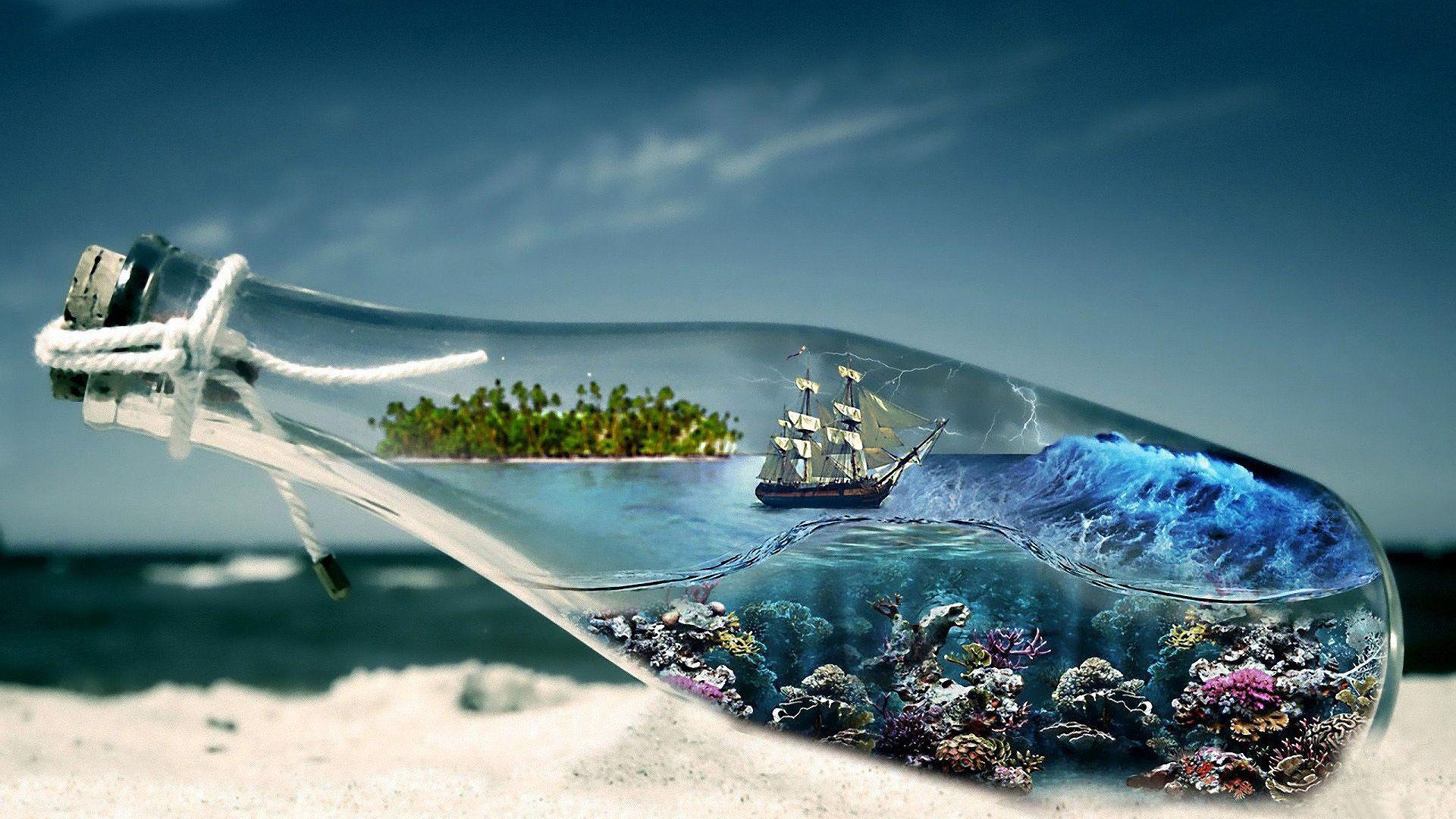 Awesome HD Pic. Ship in bottle, Sea and ocean, Picture