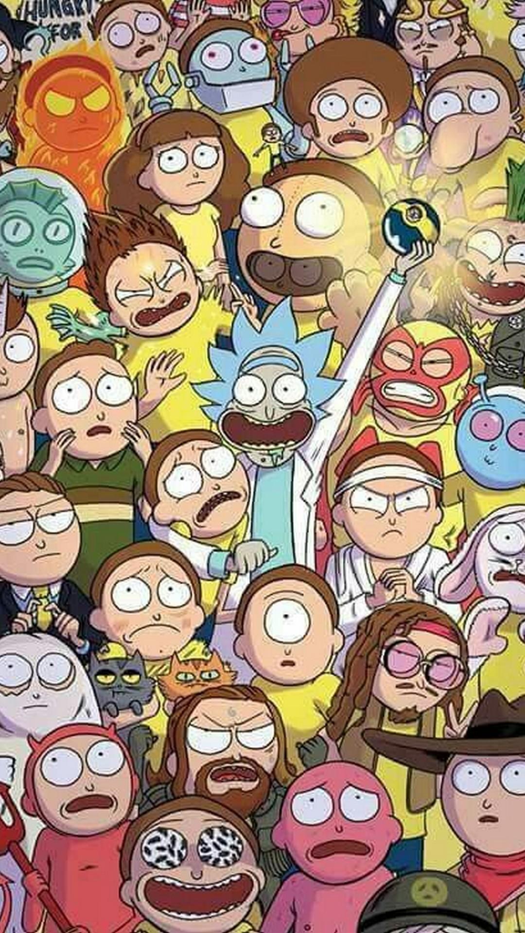 Stoner Rick And Morty High Phone Wallpaper