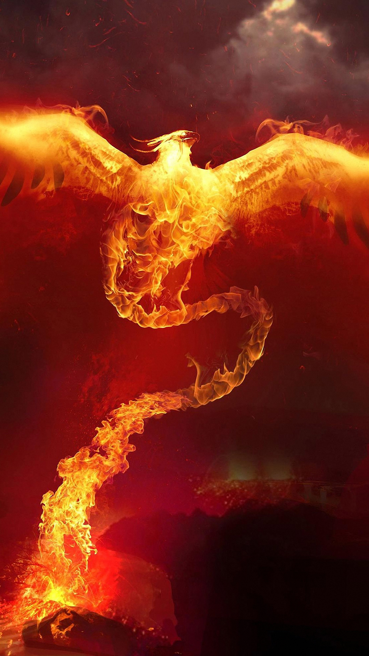 Phoenix Fire Wallpaper for iPhone X, 6 Download