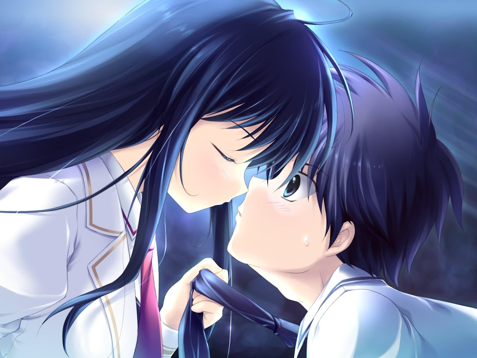 Download Free Cute Anime Couple Image Black Hair Love, HD