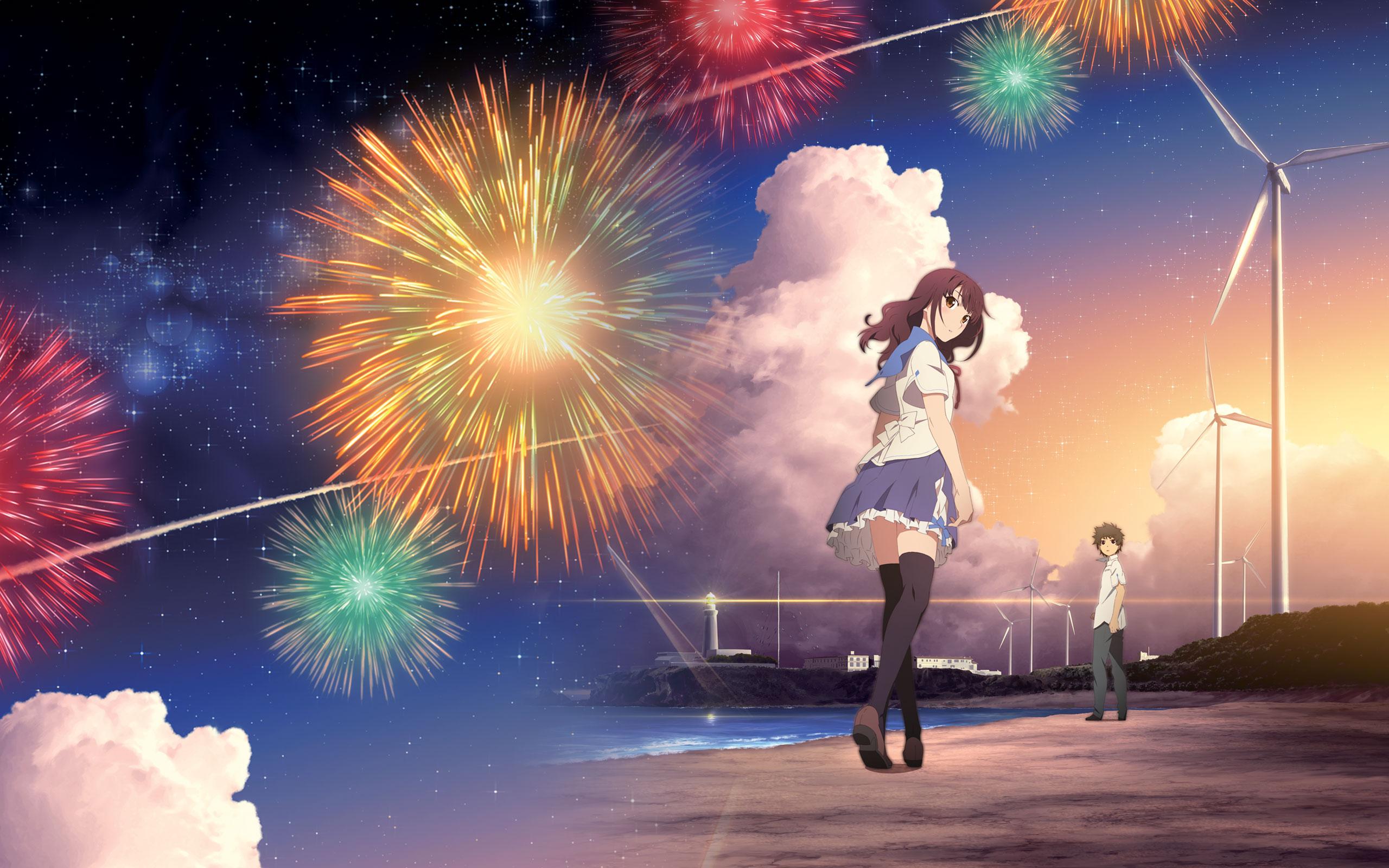 anime image: Anime Fireworks Wallpaper