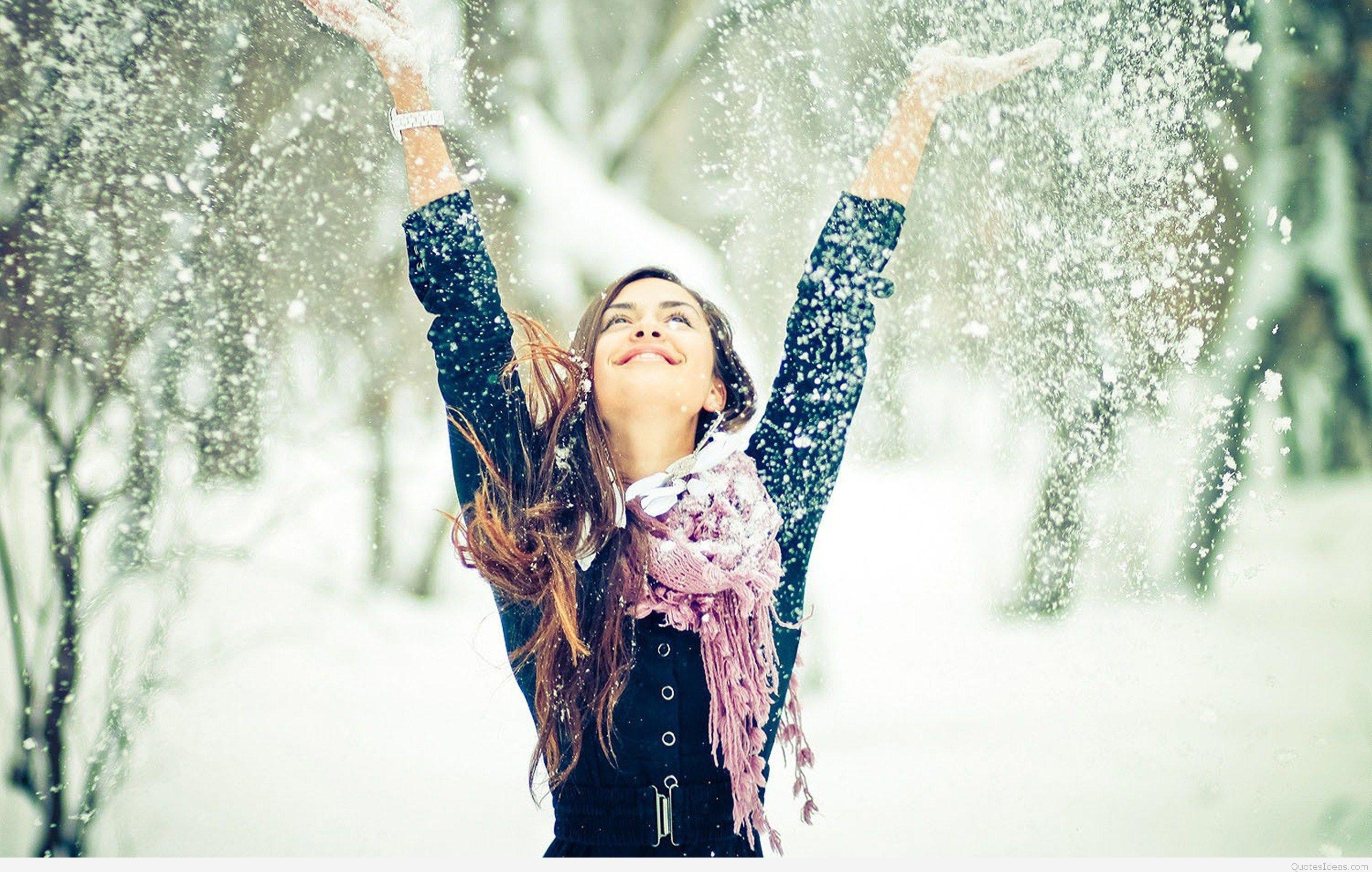 Happy Girl Winter Snow Wallpaper HD Wallpaper Cool Image