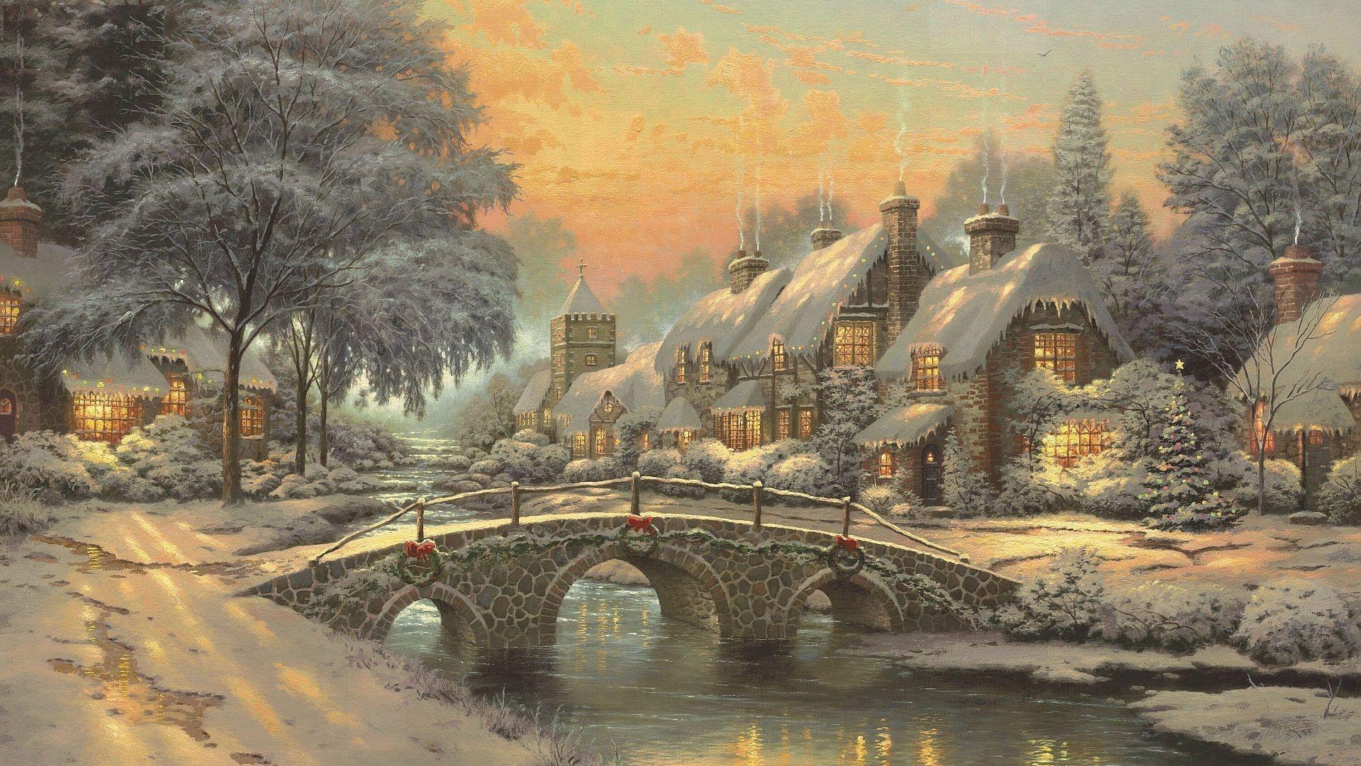 You can't get too much winter in the winter. Robert Frost. Thomas kinkade paintings, Kinkade paintings, Thomas kinkade art