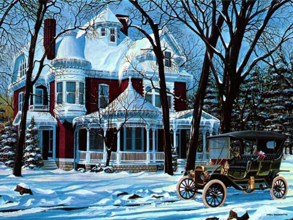 Victorian Winter Wallpaper