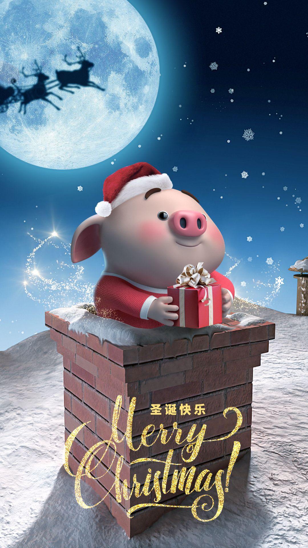 猪小屁. Pig wallpaper, Cute