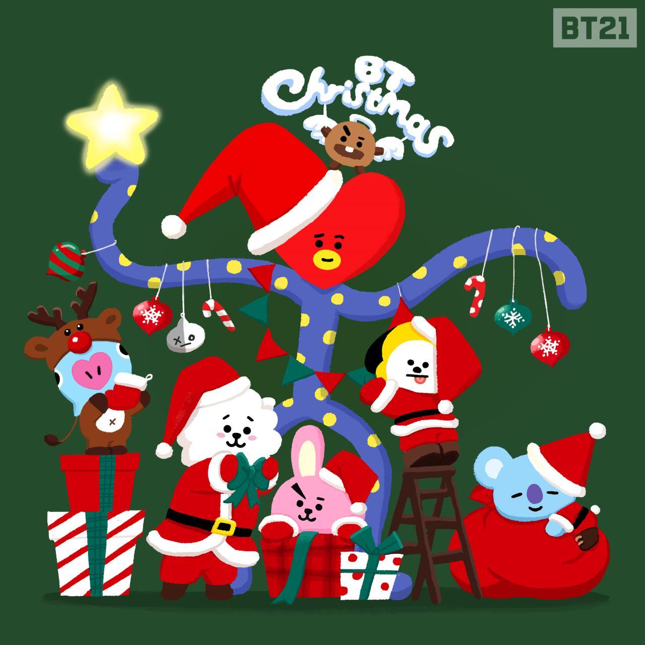 BT21 Christmas Wallpaper Free BT21 Christmas