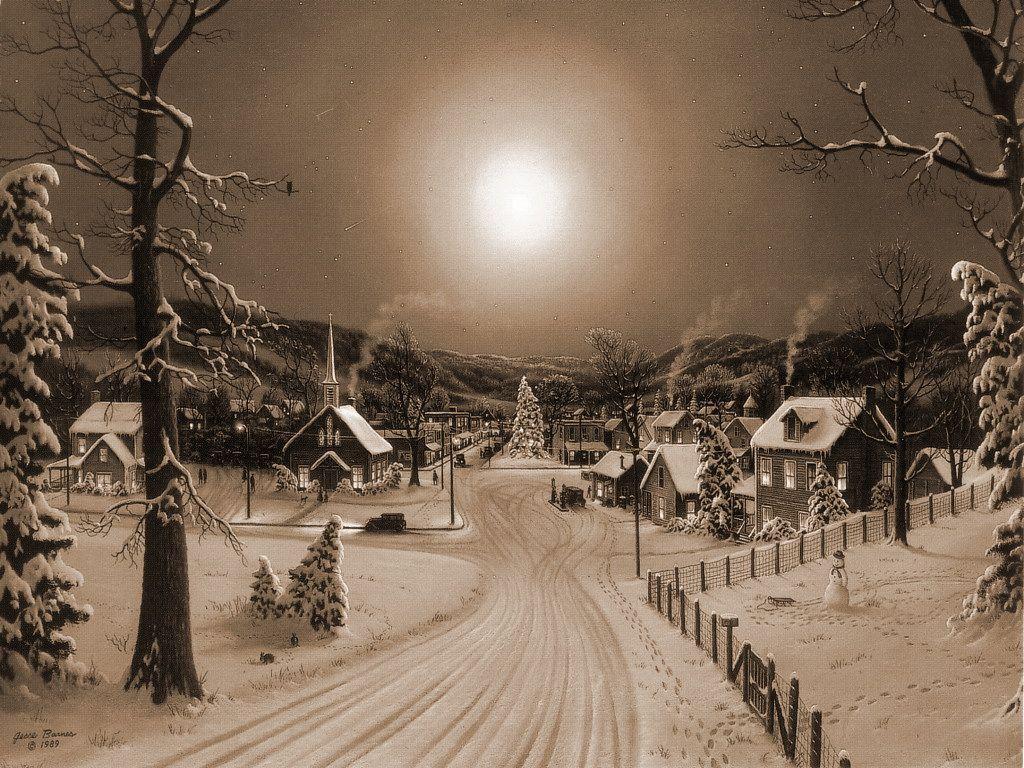A Smoky Mountain Christmas scene. Christmas landscape