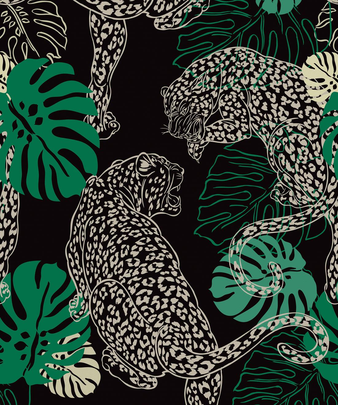 Leopard, Stunning Art Deco Inspired Wallpaper