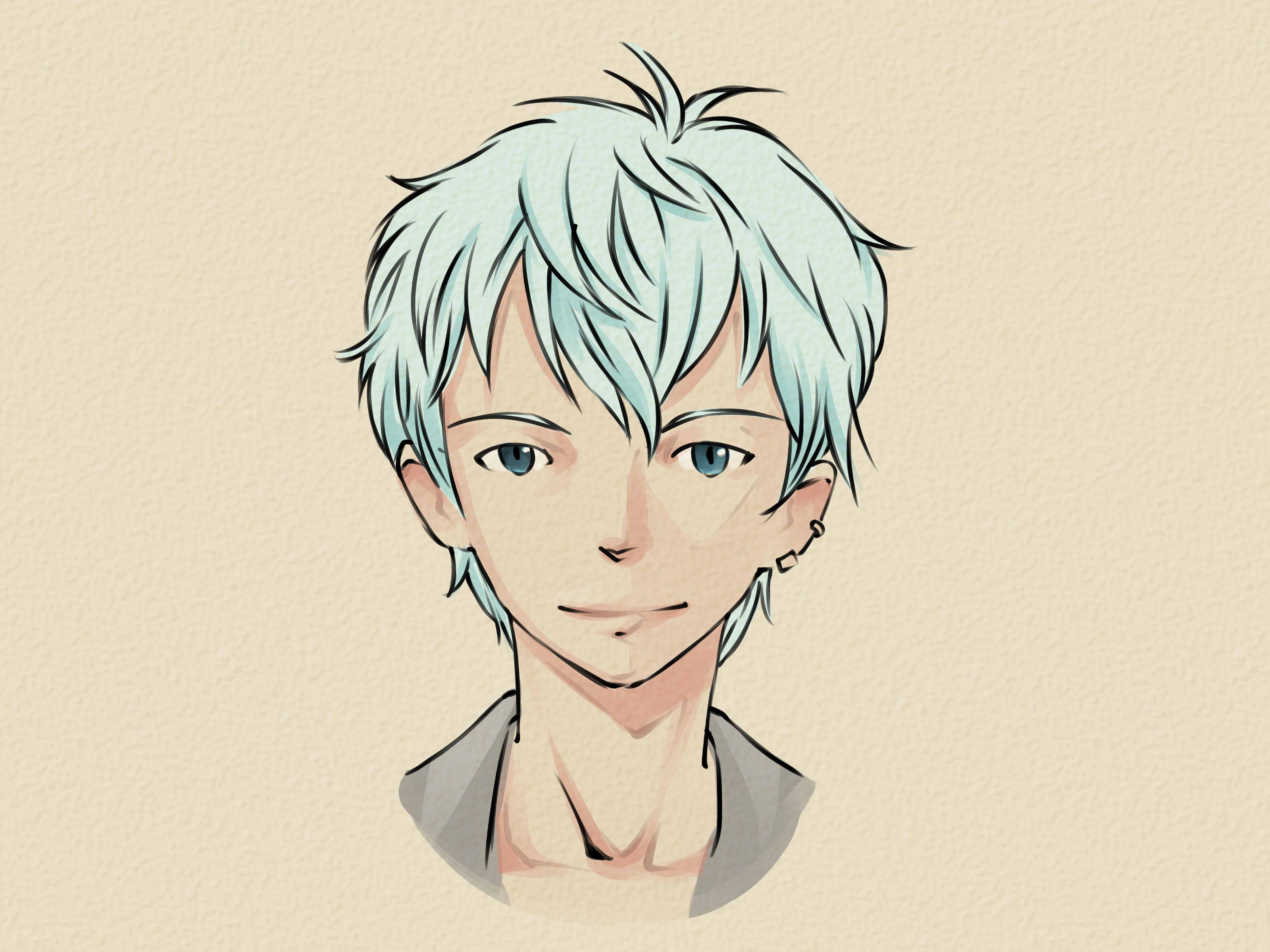 Male character in anime style  Free SVG