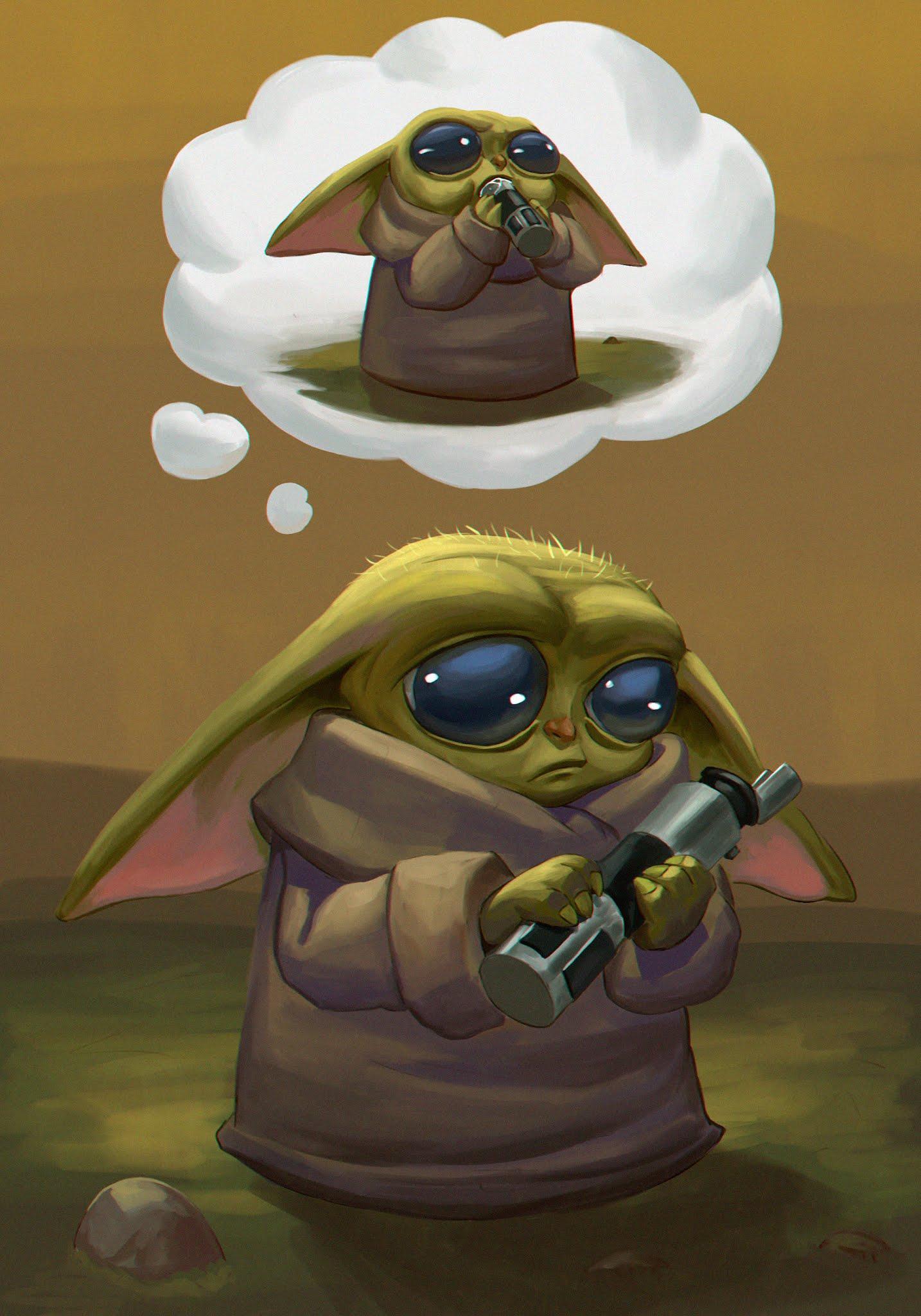 The child Baby Yoda phone wallpaper collection. Cool