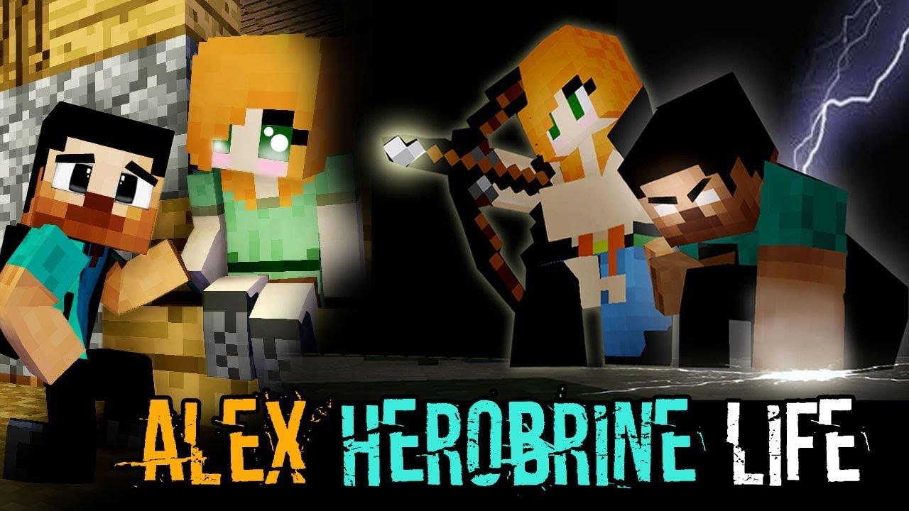 MONSTER SCHOOL, ALEX AND HEROBRINE'S LIFE Minecraft Animation
