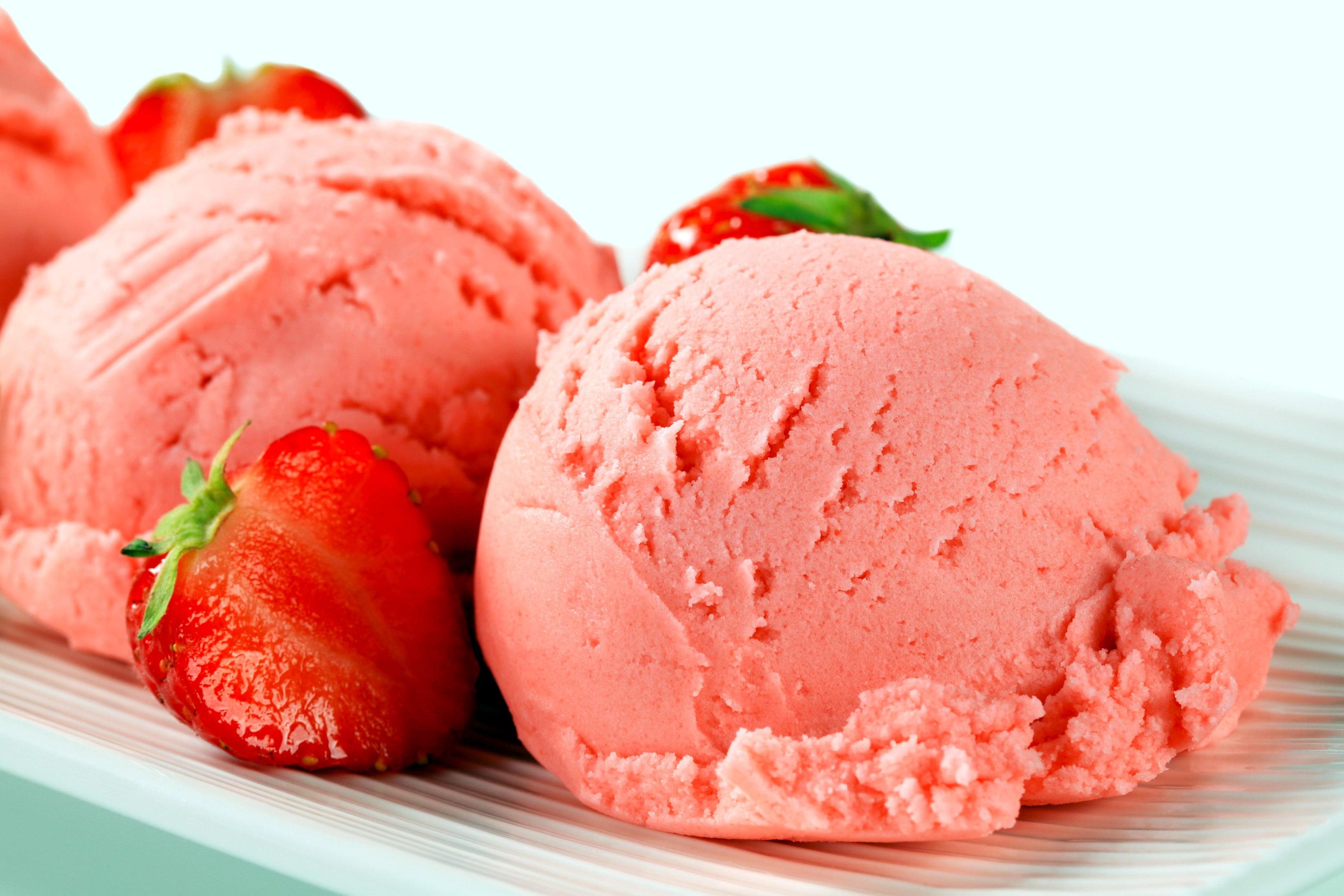Strawberry ice cream, food, ice cream HD wallpaper