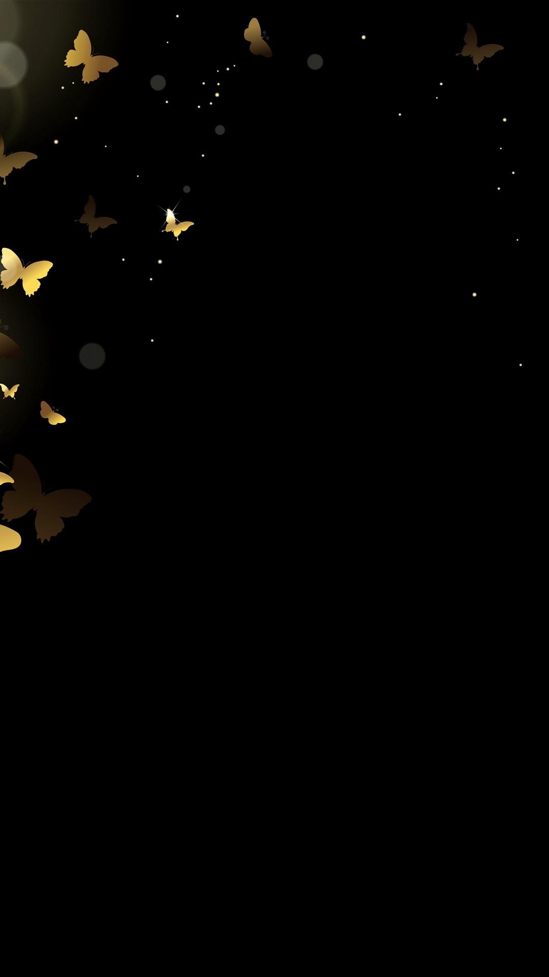 golden, gold, butterfly, background, background