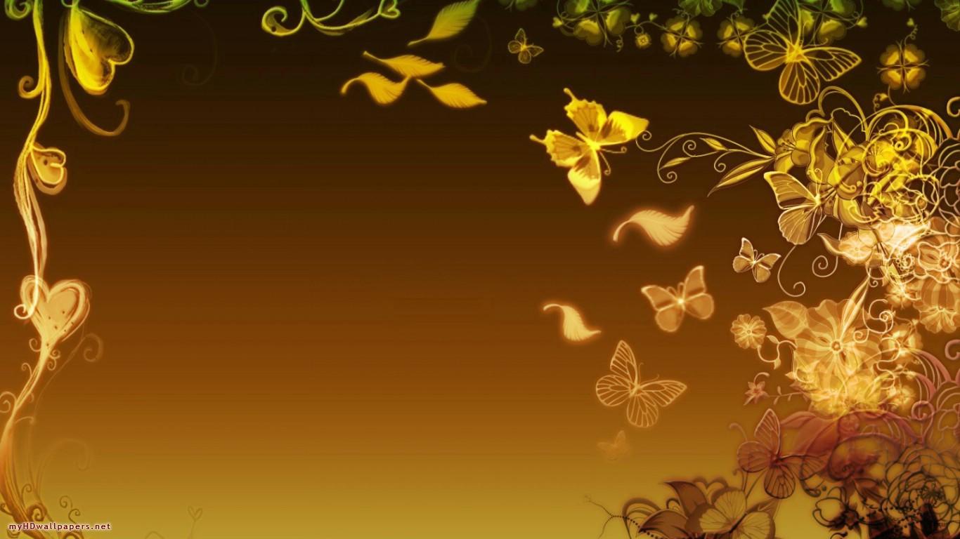 Free download Golden butterflies Desktop Wallpaper HD