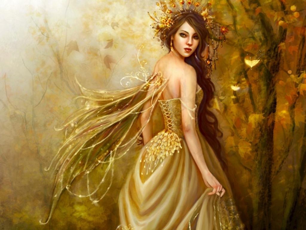 Fairy Background Wallpaper: Golden Butterfly Fairy Background