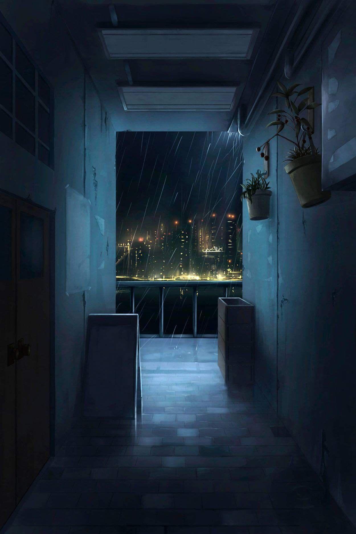 Corridor at night illustration #art #digitalart