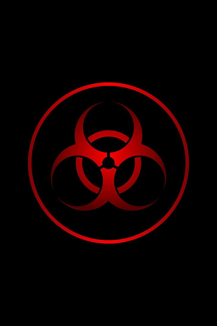 HD wallpaper: radiation, sign, symbol, red, black