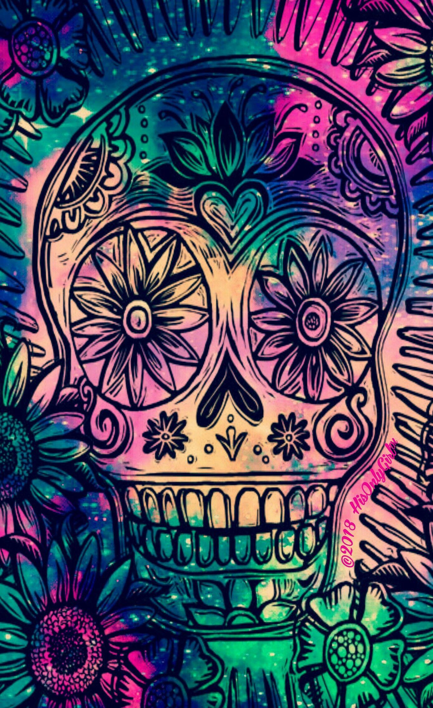 Cute Candy skull iPhone & Android galaxy wallpaper I created