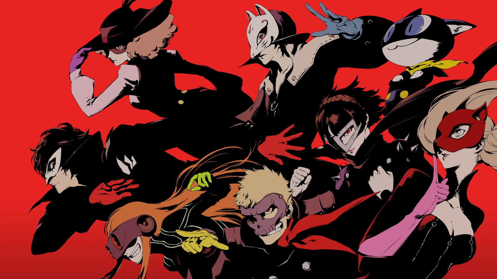 Seven anime character wearing masks digital wallpaper HD