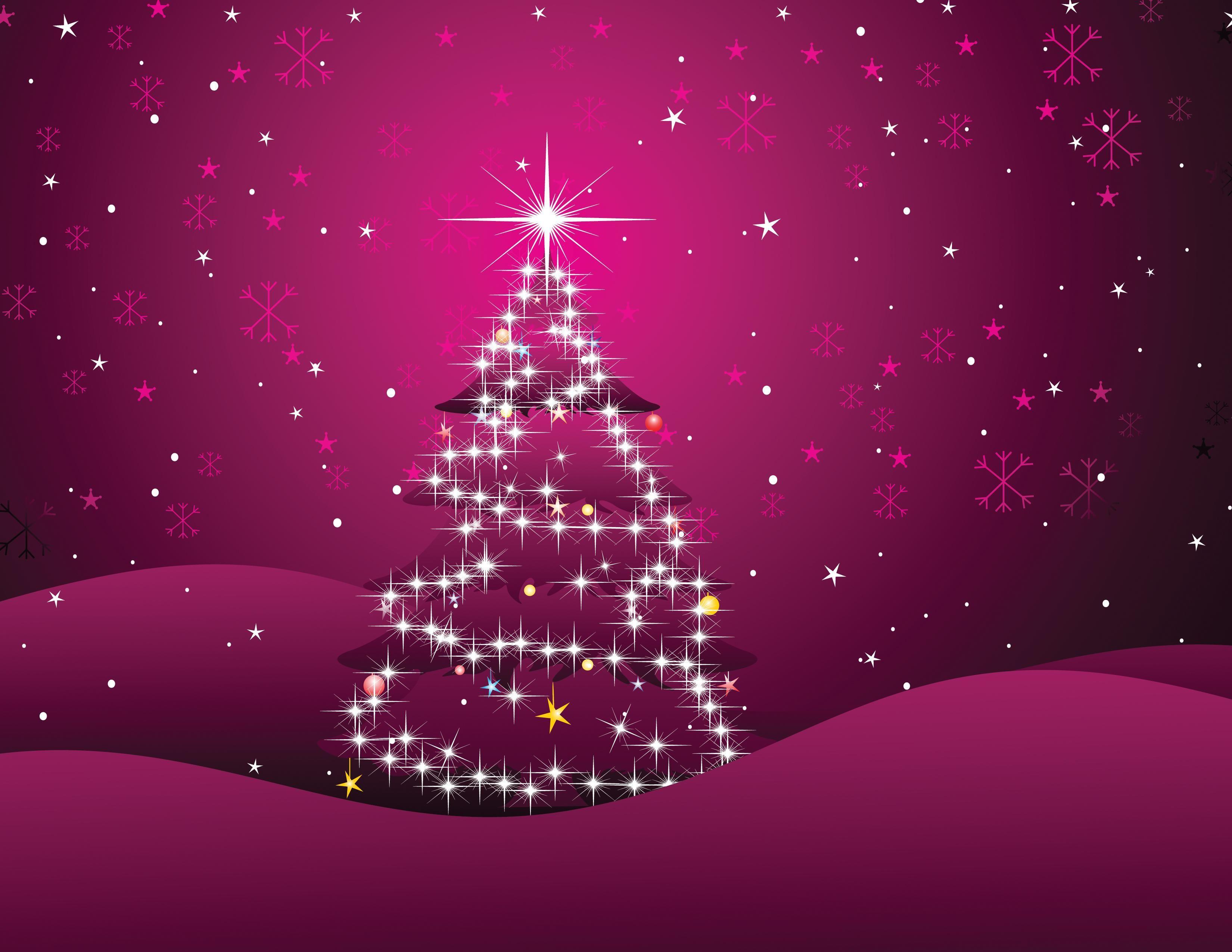 Pink and Purple Christmas Wallpaper