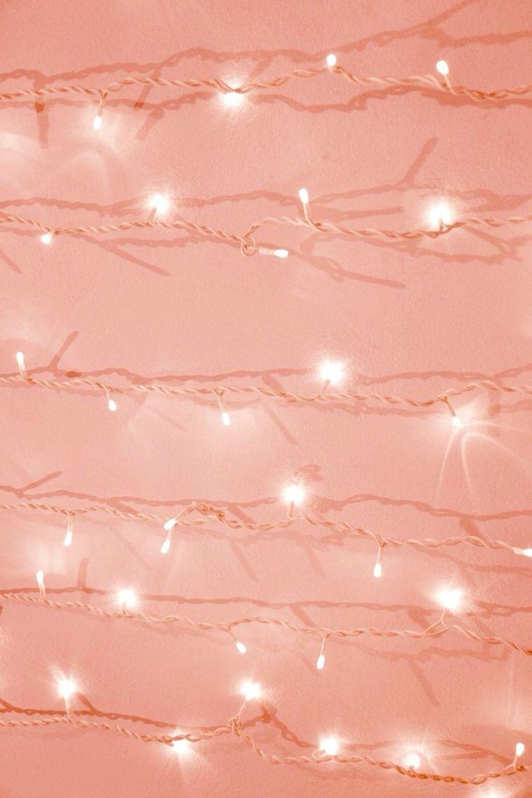 Coral Pink Christmas Lights. Wallpaper iphone