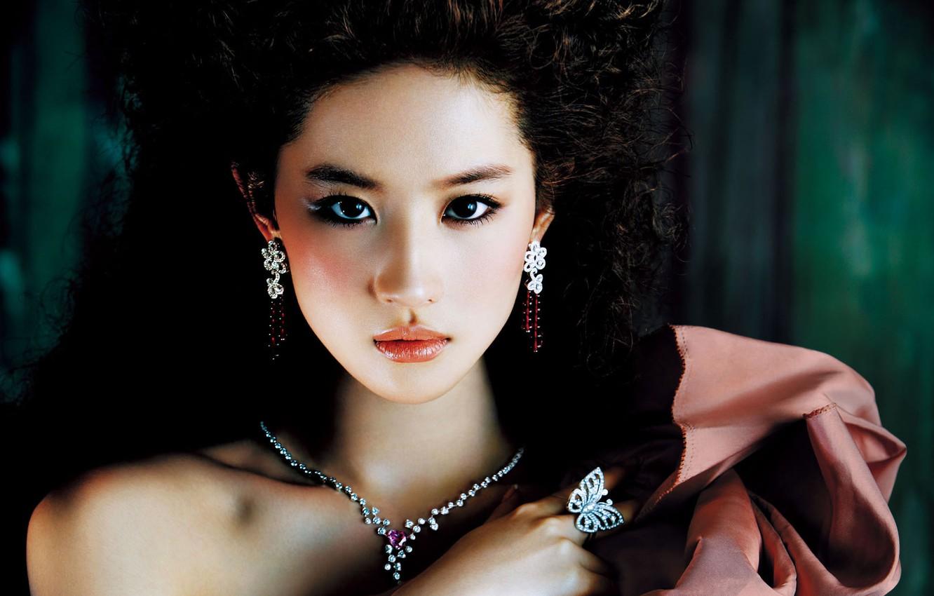 Wallpaper curly, hairstyle, Liu Yifei, beautiful, decoration, girl