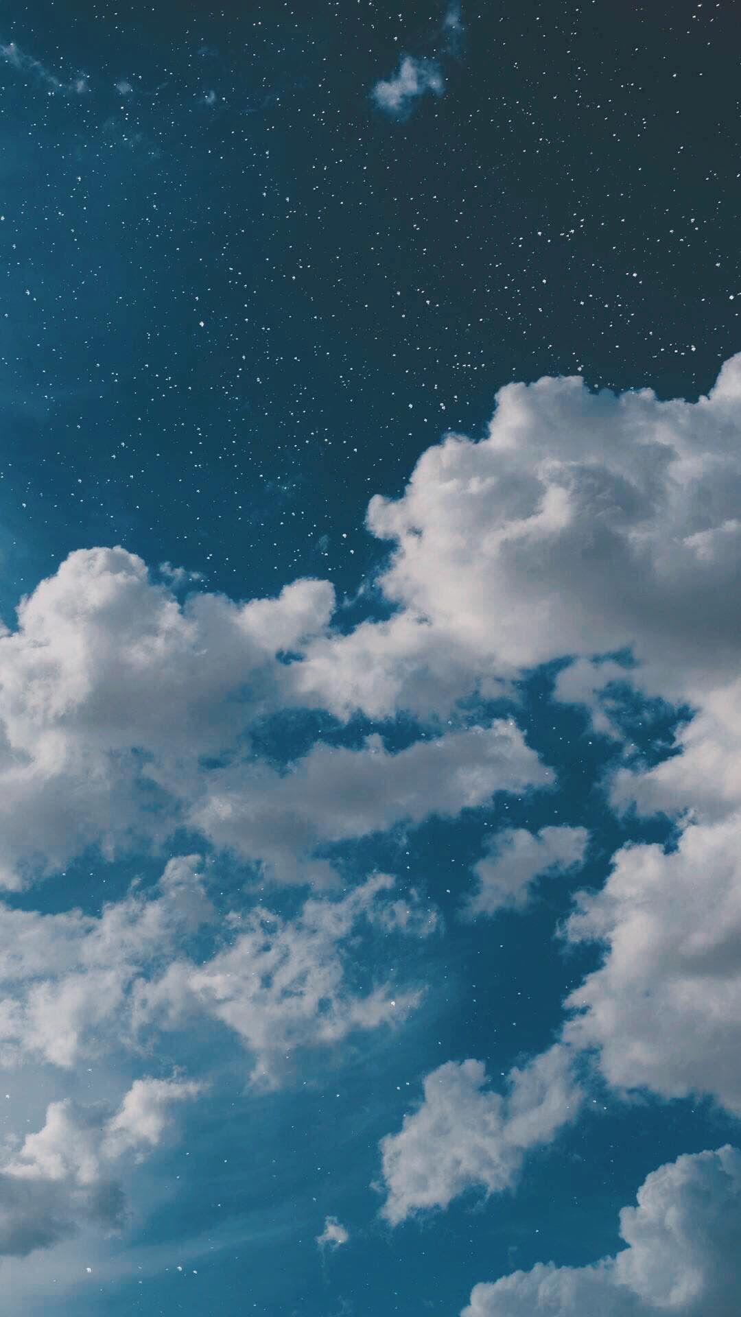 Sky Aesthetic Wallpaper Blue - Kate Blue Cloud Backdrop Night Sky