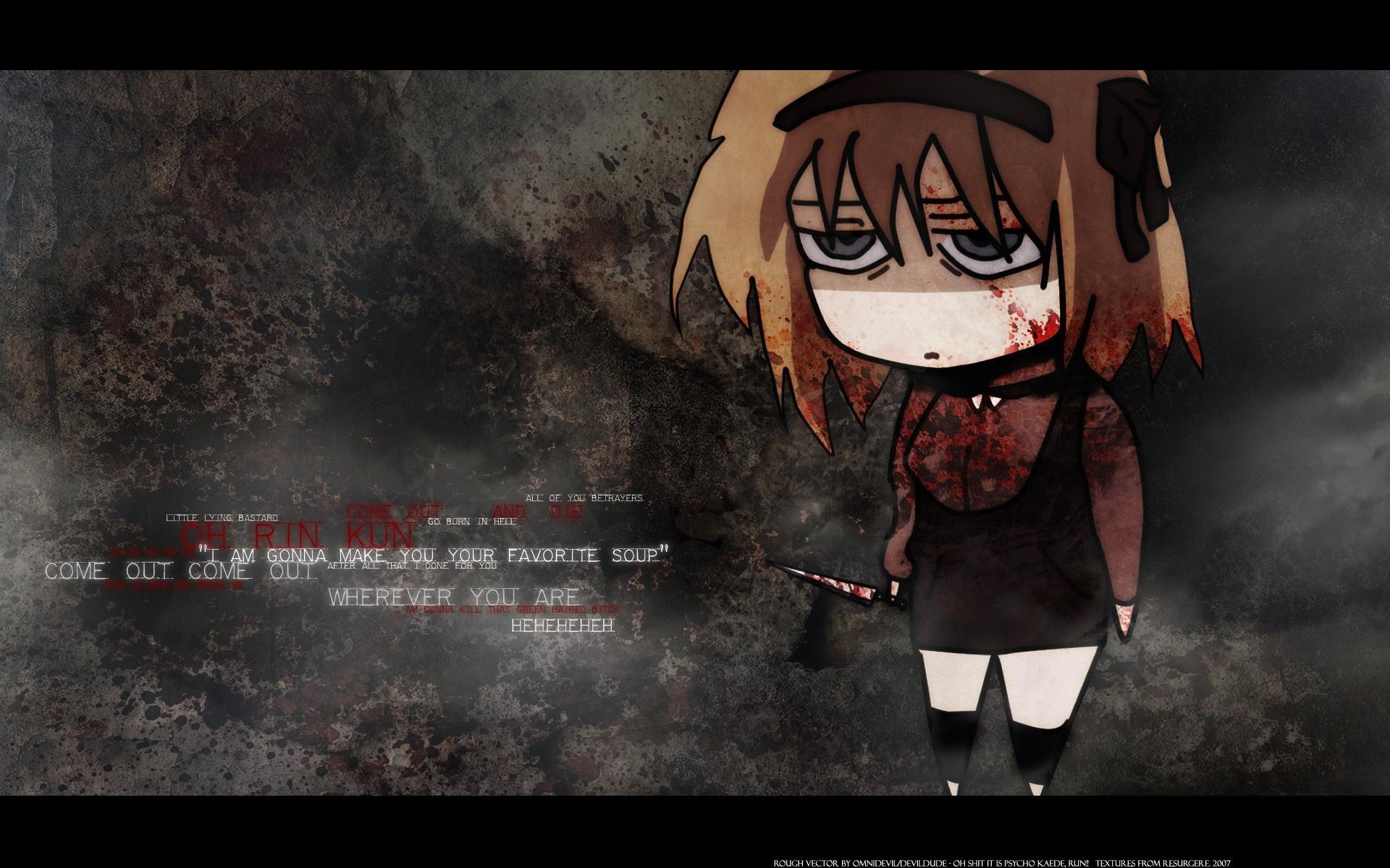 Wallpaper blood, depression, knife, girl, , anime