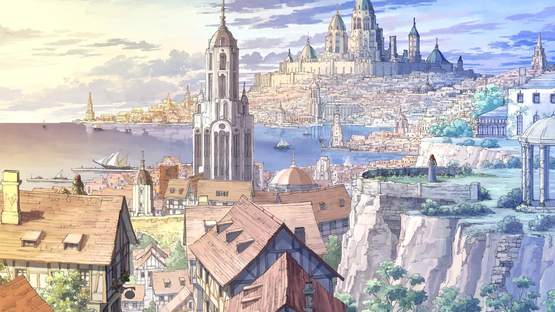 Download Anime City Art Wallpaper 67460 1920x1080 px High