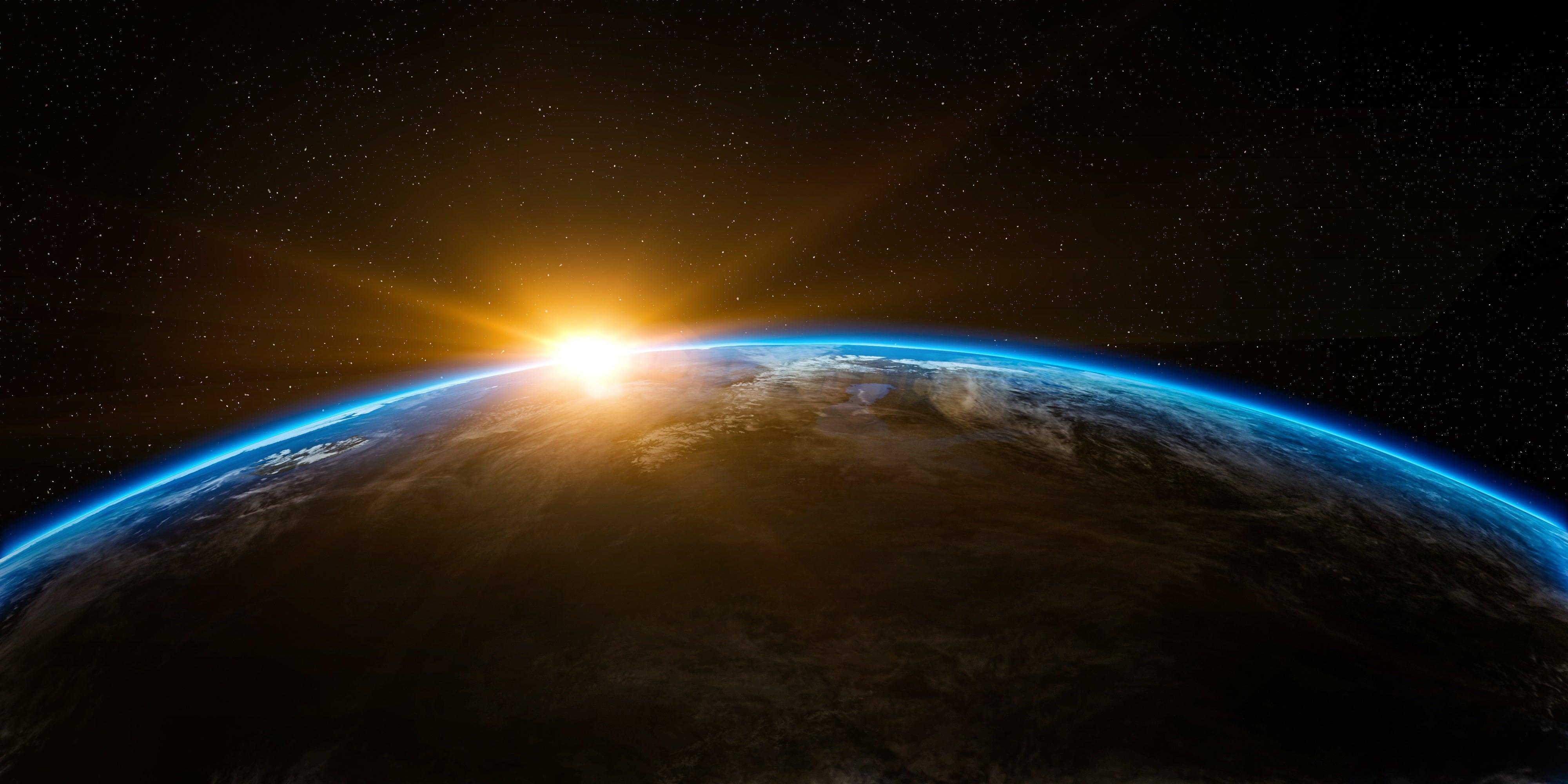 Sunrise From the Space 4K wallpaper